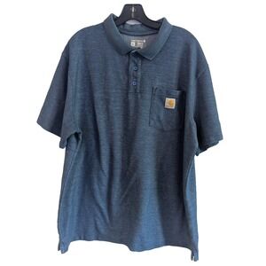 Carhartt S/S Shirt Mens XL‎ Blue Polo Loose Fit K570 Outdoor Casual Workwear